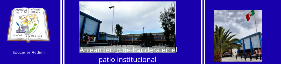 Arreamiento de bandera en el patio institucional